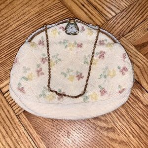 Vintage 50’s Seed Beaded Embroidered Evening Bag